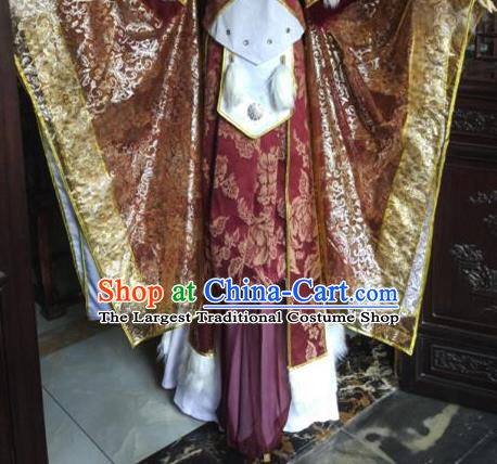 China Traditional Puppet Show Beijing King Garment Costumes Cosplay Emperor Apparels Ancient Royal Monarch Robe Clothing
