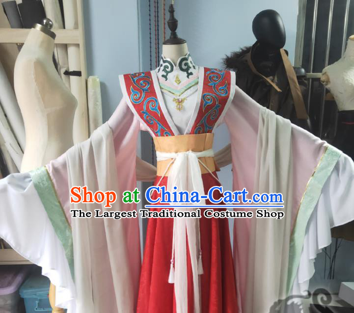 Custom Chinese Traditional Empress Red Dress Outfits Ancient Queen Clothing Cosplay Palace Beauty Garment Costumes
