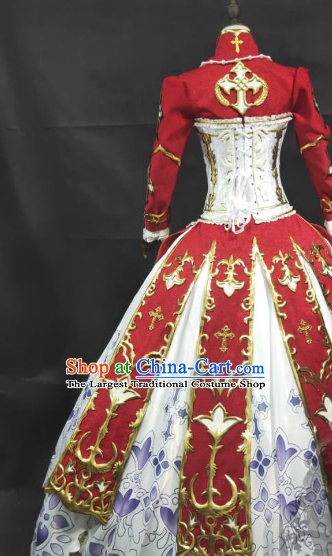 Top Cartoon Magic Angel Clothing Cosplay Duchess Red Dress Clothing Halloween Fancy Ball Garment Costume