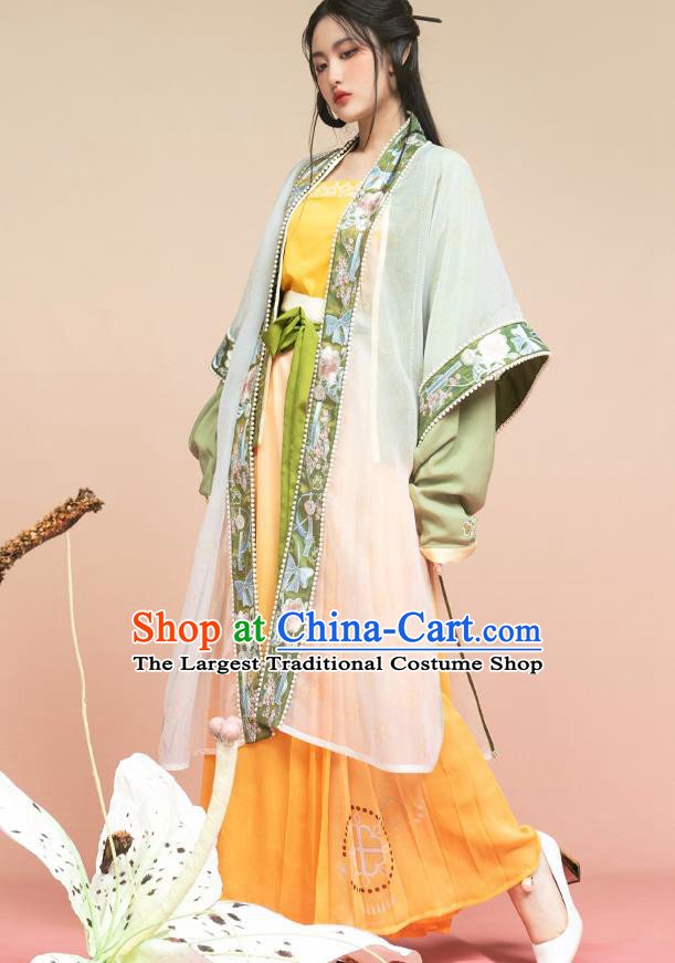 China Traditional Female Historical Clothing Ancient Young Beauty Garment Costumes Song Dynasty Hanfu Dress Apparels Complete Set