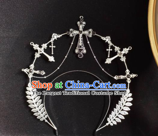 Handmade Retro Goddess Hair Accessories Baroque Queen Tiara Headdress Cosplay Angel Aureole Royal Crown