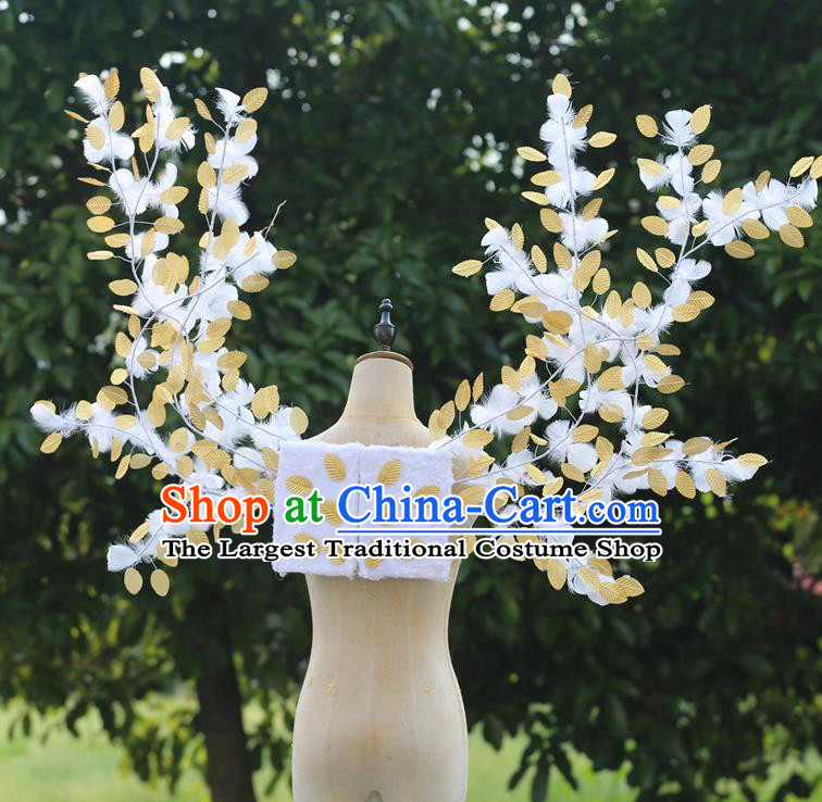 Top Halloween Catwalks Back Decorations Cosplay Angel Branch Props Opening Dance Feather Wings Brazilian Parade Accessories