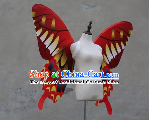 Top Miami Catwalks Angel Props Stage Show Red Butterfly Wings Brazilian Parade Back Accessories Opening Dance Decorations
