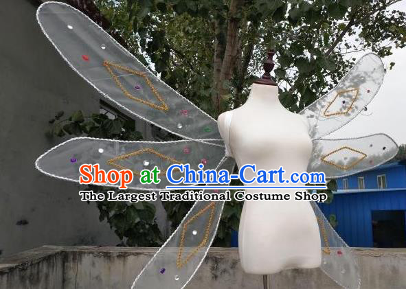 Top Brazilian Parade Back Accessories Cosplay Angel Decorations Miami Catwalks Props Stage Show Organza Wings
