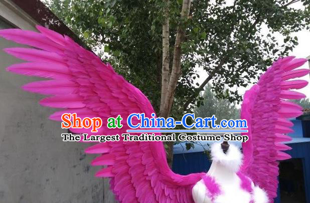 Top Brazilian Parade Back Accessories Cosplay Angel Decorations Miami Catwalks Props Stage Show Rosy Feather Wings