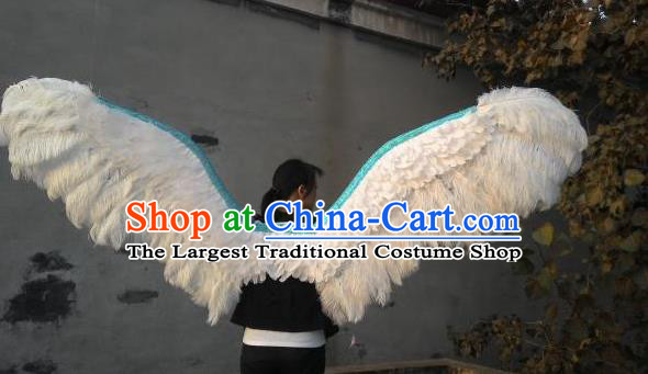 Top Miami Angel Catwalks Props Stage Show White Feather Giant Wings Opening Dance Back Accessories Halloween Cosplay Performance Decorations