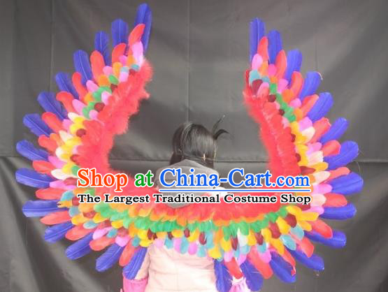 Top Brazil Parade Decorations Miami Catwalks Angel Props Stage Show Colorful Feather Wings Opening Dance Back Accessories