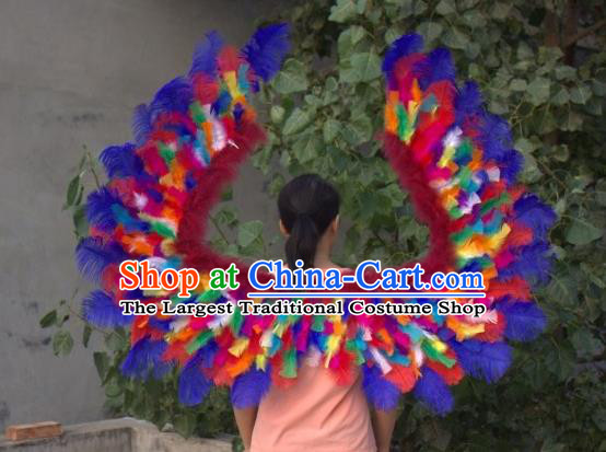 Top Opening Dance Back Accessories Brazil Parade Decorations Miami Catwalks Angel Props Stage Show Colorful Feather Wings