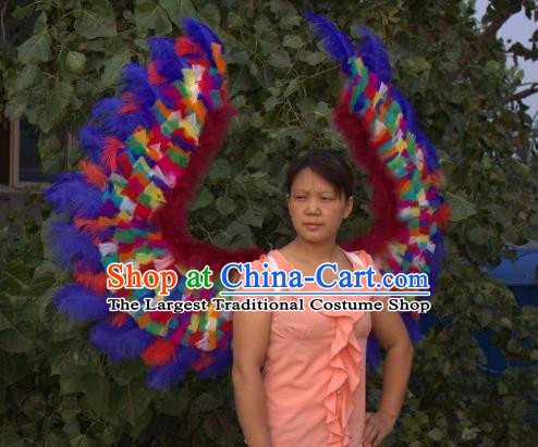 Top Opening Dance Back Accessories Brazil Parade Decorations Miami Catwalks Angel Props Stage Show Colorful Feather Wings