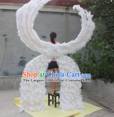 Top Stage Show White Feather Wings Opening Dance Back Accessories Brazil Parade Decorations Miami Catwalks Angel Props
