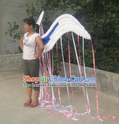 Top Stage Show Ribbon Tassel Wings Opening Dance Back Accessories Brazil Parade Decorations Miami Catwalks White Feather Props