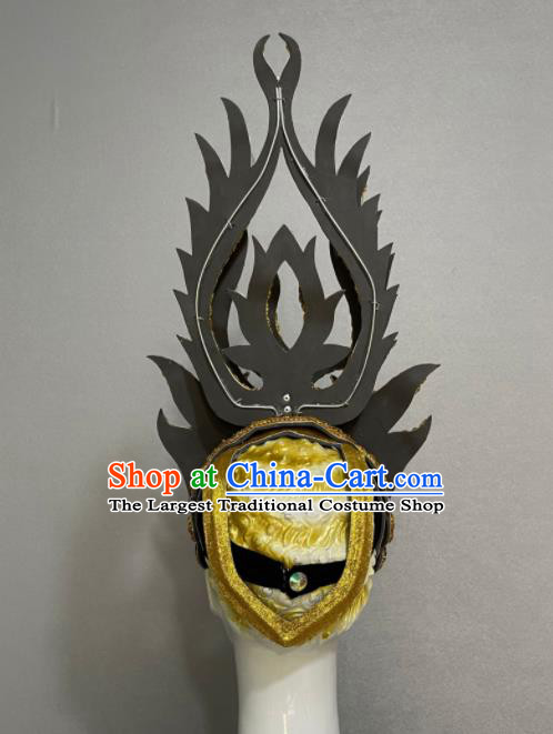 Custom Brazil Parade Golden Hat Samba Dance Hair Accessories Opening Dance Hair Crown Halloween Cosplay Headdress
