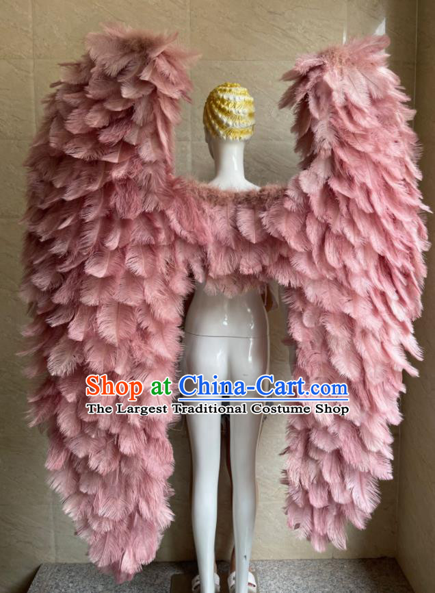 Top Stage Show Giant Angel Wings Miami Catwalks Accessories Brazil Parade Back Decorations Halloween Cosplay Pink Feather Wing Props