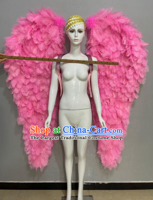 Top Samba Dance Pink Feather Wing Props Stage Show Giant Angel Wings Miami Catwalks Accessories Brazil Parade Back Decorations