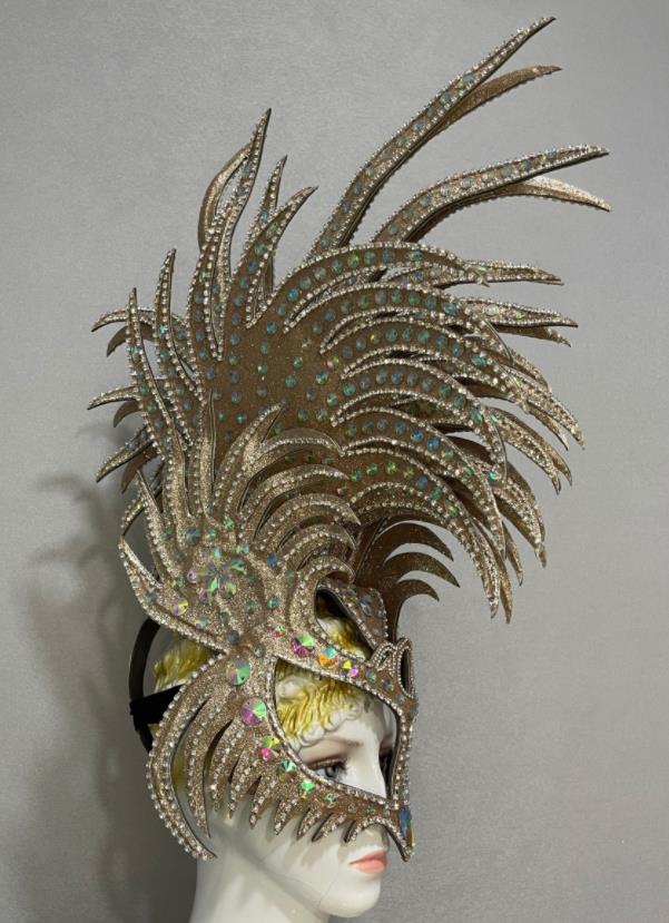 Custom Samba Dance Hair Accessories Catwalks Giant Hair Crown Halloween Opening Dance Headdress Brazil Parade Face Mask