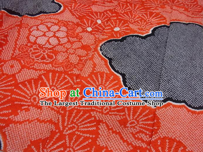 Japanese Court Woman Red Yukata Dress Traditional Wedding Bride Clothing Classical Cloud Pine Pattern Furisode Kimono Costume
