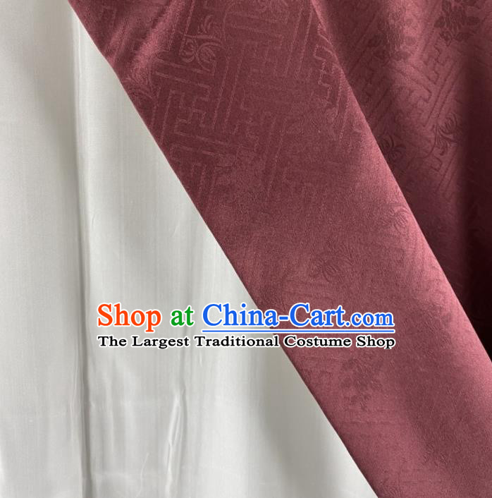 Japanese Classical Peony Pattern Tsukesage Kimono Costume Young Woman Wine Red Silk Yukata Dress Traditional Festival Clothing