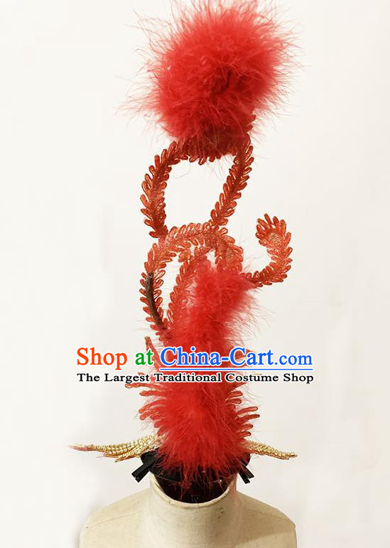 Chinese Children Catwalk Hair Accessories Stage Show Headpieces Children Folk Dance Phoenix Hair Crown