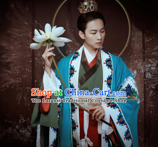 China Ancient Prince Hanfu Clothing Tang Dynasty Noble Childe Garment Costumes Traditional Dunhuang Murals Historical Attire for Men