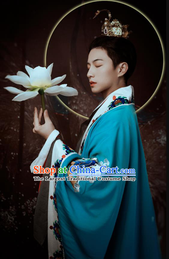 China Ancient Prince Hanfu Clothing Tang Dynasty Noble Childe Garment Costumes Traditional Dunhuang Murals Historical Attire for Men