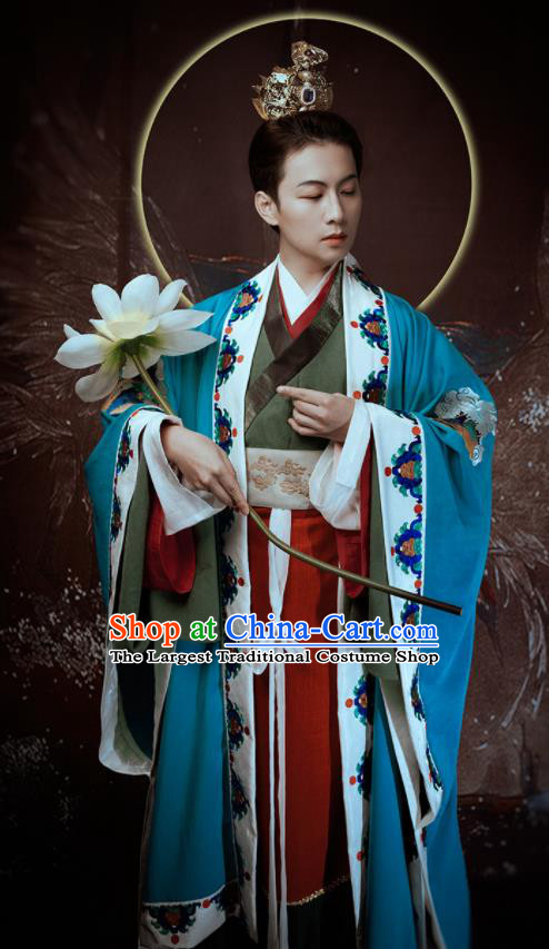 China Ancient Prince Hanfu Clothing Tang Dynasty Noble Childe Garment Costumes Traditional Dunhuang Murals Historical Attire for Men
