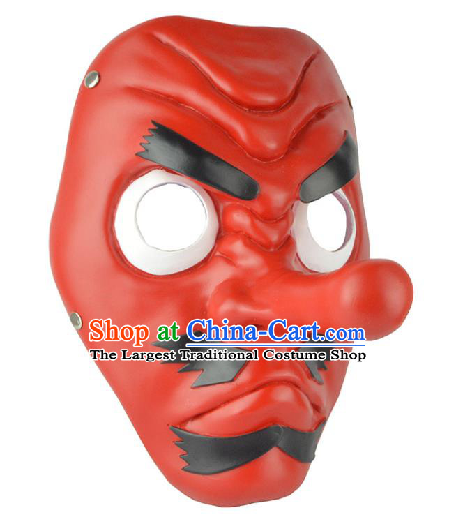 Top Stage Show Mask Halloween Fancy Ball Accessories Cosplay Heavenly Hound Red Face Mask Masquerade Party Prop