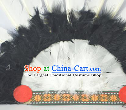 Professional Malankara Wild Man Hair Accessories Tribe Chief Headwear Halloween Fancy Ball Headdress Cosplay Hunter Feather Hair Crown