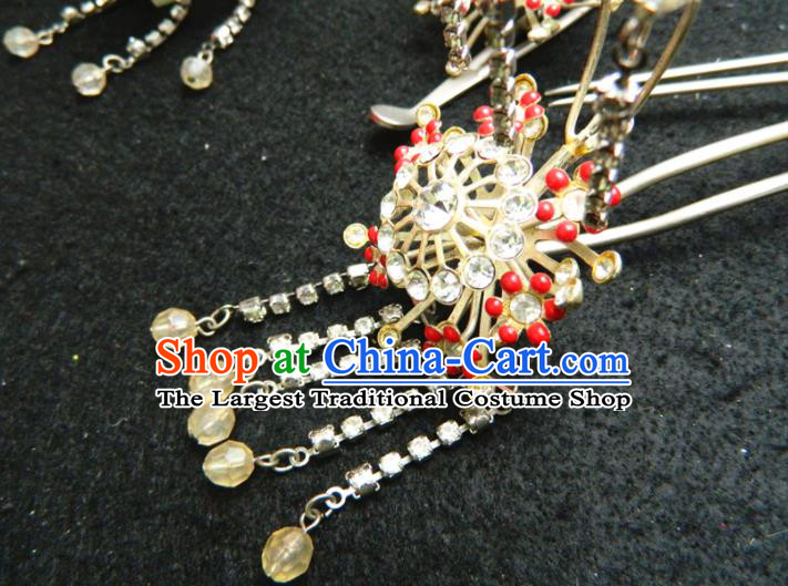 Japan Classical Hair Accessories Wedding Bride Headpieces Traditional Kimono Hairpins and Hair Comb Complete Set
