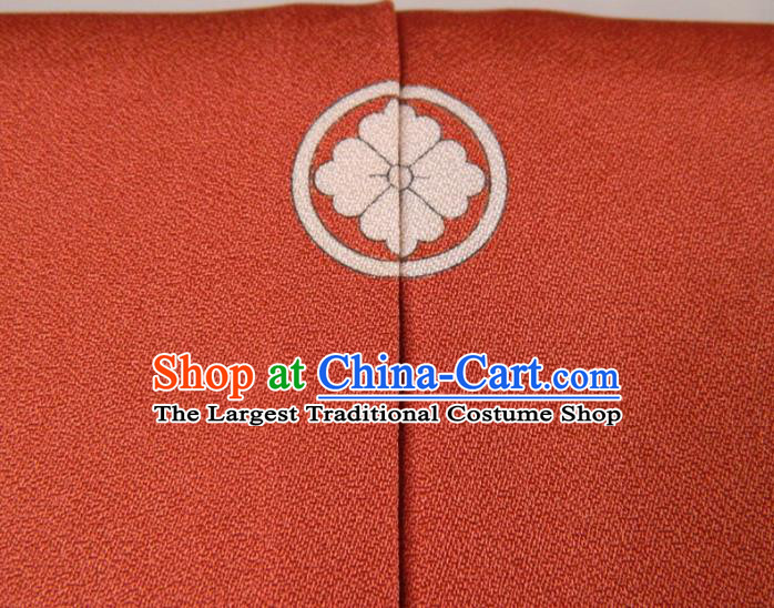 Japanese Traditional Festival Garment Costume Young Woman Printing Red Yukata Dress Classical Landscape Pattern Tsukesage Kimono Clothing
