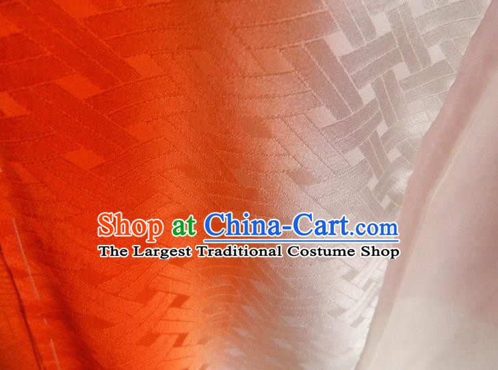 Japanese Court Woman Orange Yukata Dress Classical Plum Blossom Pattern Furisode Kimono Clothing Traditional Wedding Garment Costume