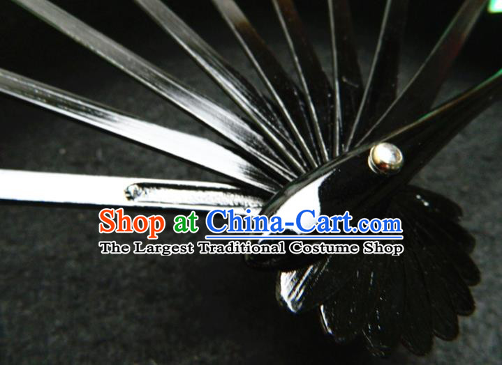 Japan Geisha Dance Folding Fan Traditional Court Light Grey Fan Handmade Craft Fans Kimono Performance Accordion