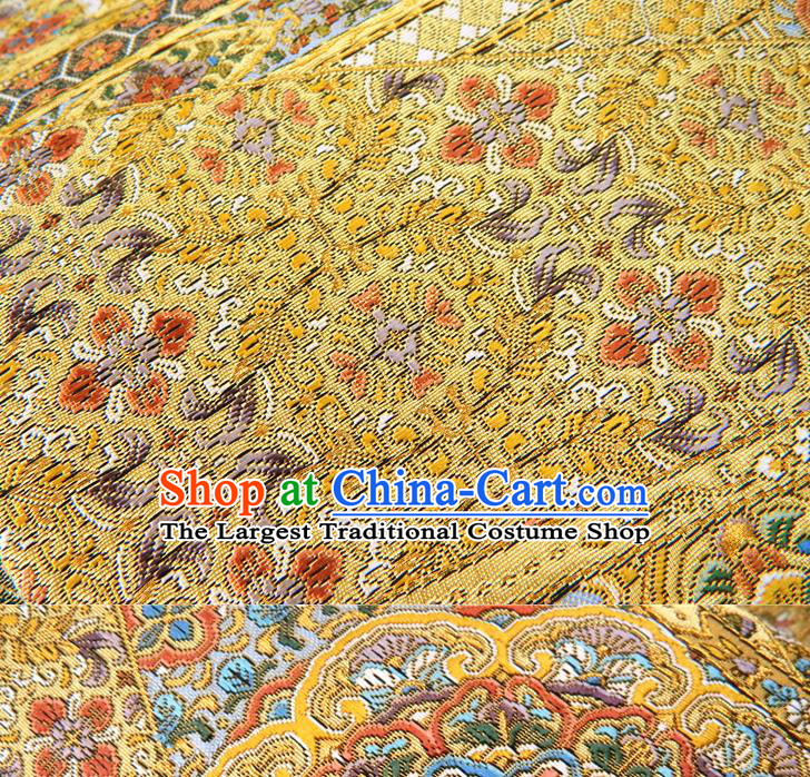 Japanese Handmade Golden Brocade Waistband Classical Yukata Dress Hekoobi Accessories Traditional Embroidered Kimono Belt