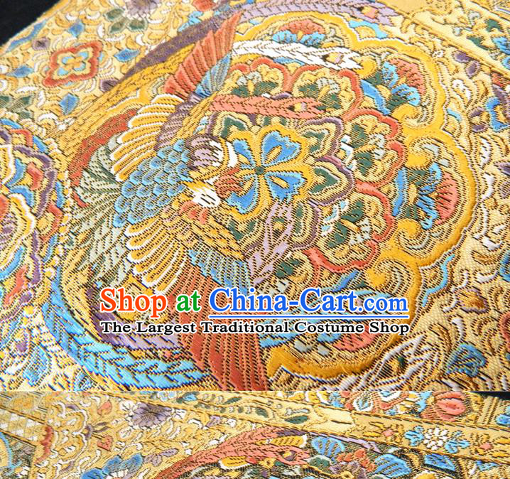 Japanese Handmade Golden Brocade Waistband Classical Yukata Dress Hekoobi Accessories Traditional Embroidered Kimono Belt