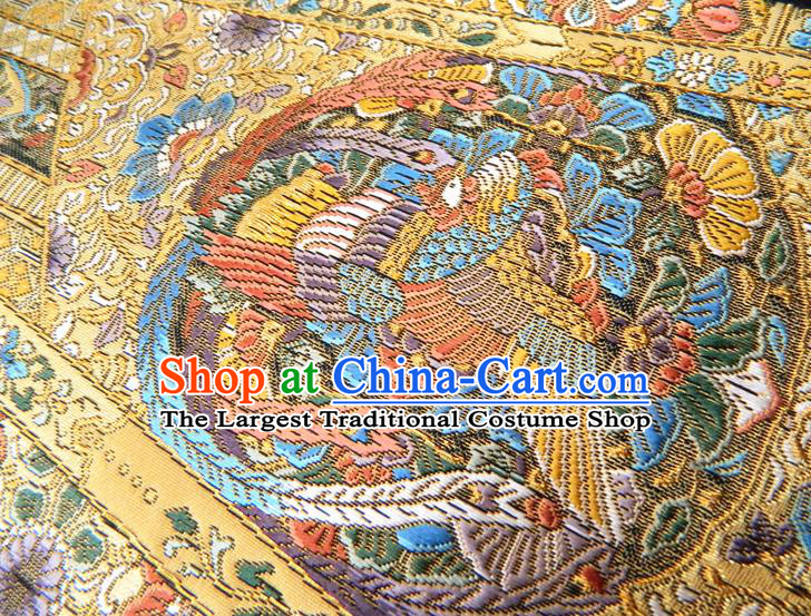 Japanese Handmade Golden Brocade Waistband Classical Yukata Dress Hekoobi Accessories Traditional Embroidered Kimono Belt