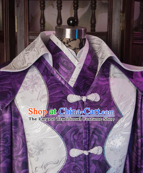 China Traditional Puppet Show Taoist Priest Uniforms Cosplay Swordsman Hanfu Clothing Ancient Chivalrous Knight Garment Costumes