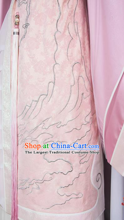 China Cosplay Fairy Princess Garment Costumes Ancient Swordswoman Pink Hanfu Dress Traditional Puppet Show Chu Huarong Clothing