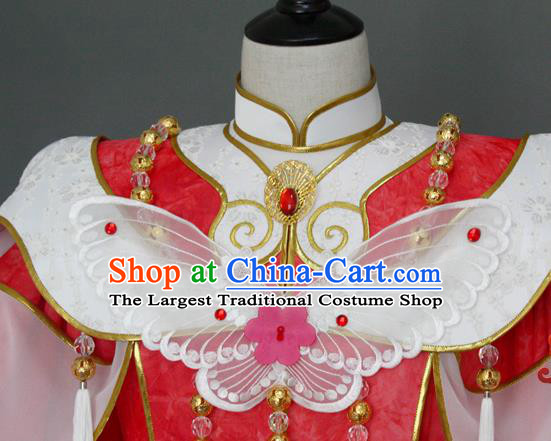 China Traditional Puppet Show Empress Feng Piaopiao Clothing Cosplay Female Swordsman Garment Costumes Ancient Queen Pink Hanfu Dress