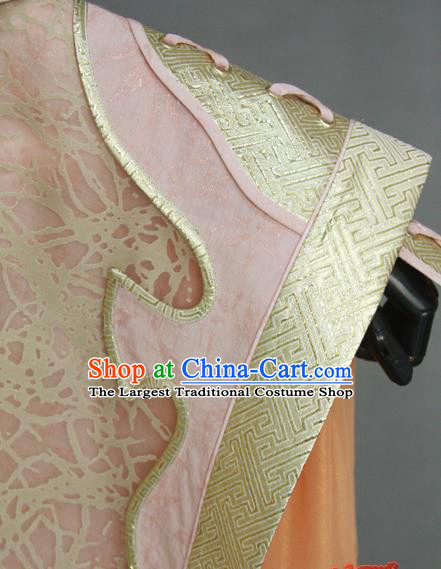 China Traditional Puppet Show Swordswoman Beifang Xiu Clothing Cosplay Queen Garment Costumes Ancient Empress Pink Hanfu Dress