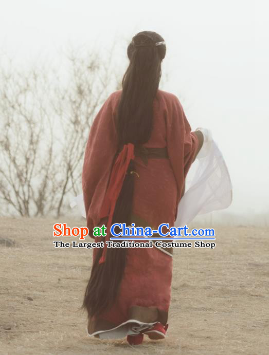 China Ancient Palace Beauty Garment Clothing Han Dynasty Princess Red Hanfu Dress Traditional Court Dance Historical Costumes