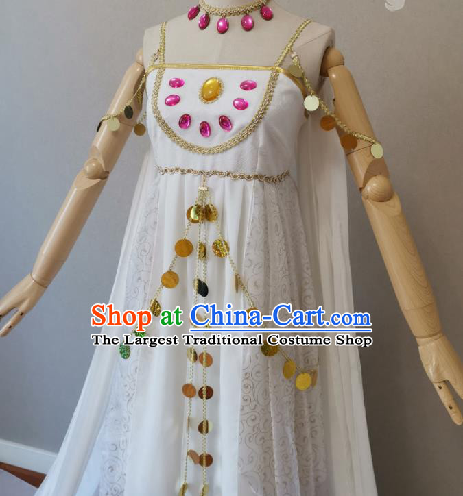 Top Halloween Fancy Ball Fairy Garment Costume Magic Princess Clothing Cosplay Young Beauty White Dress