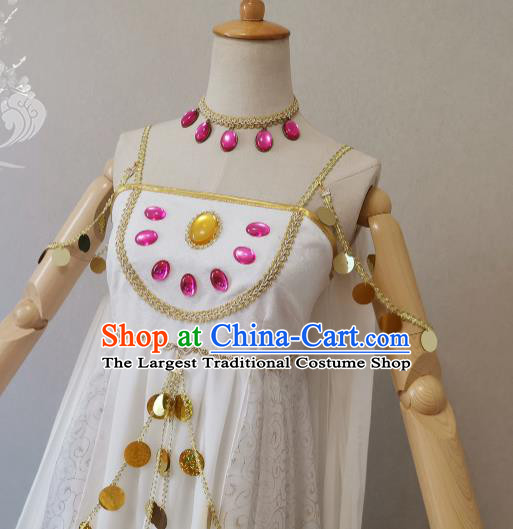 Top Halloween Fancy Ball Fairy Garment Costume Magic Princess Clothing Cosplay Young Beauty White Dress