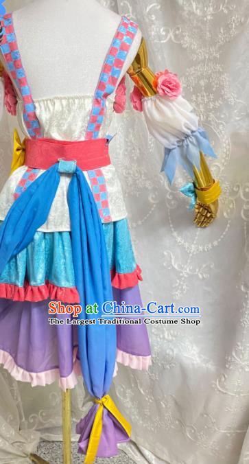 Top Cosplay Young Lady Colorful Dress Halloween Fancy Ball Garment Costume Cartoon Tang Wutong Clothing