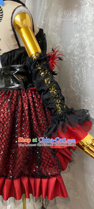 Top Cosplay Angel Black Short Dress Halloween Fancy Ball Garment Costume Cartoon Gothic Princess Clothing