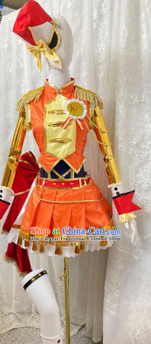 Top Cosplay Angel Orange Dress Outfits Halloween Fancy Ball Musician Garment Costume Cartoon Girl Group Dance Clothing