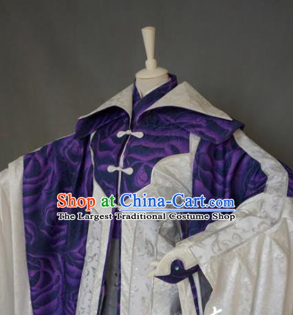 Chinese Traditional Puppet Show Swordsman Ren Piaomiao Garment Costumes Cosplay Chivalrous Male Clothing Ancient Monarch Uniforms