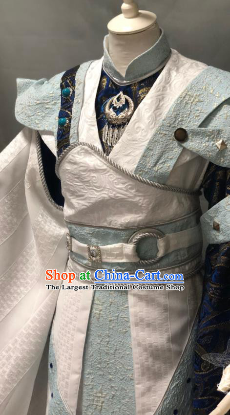 Chinese Cosplay Crown Prince Clothing Ancient Taoist Uniforms Traditional Puppet Show Swordsman Murong Ning Garment Costumes