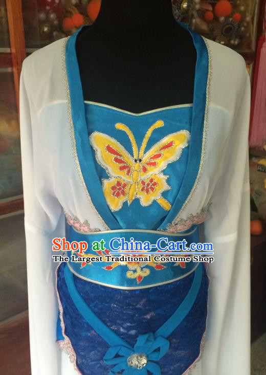 China Ancient Palace Lady Clothing Beijing Opera Actress White Dress Outfits Traditional Opera Fairy Garment Costumes