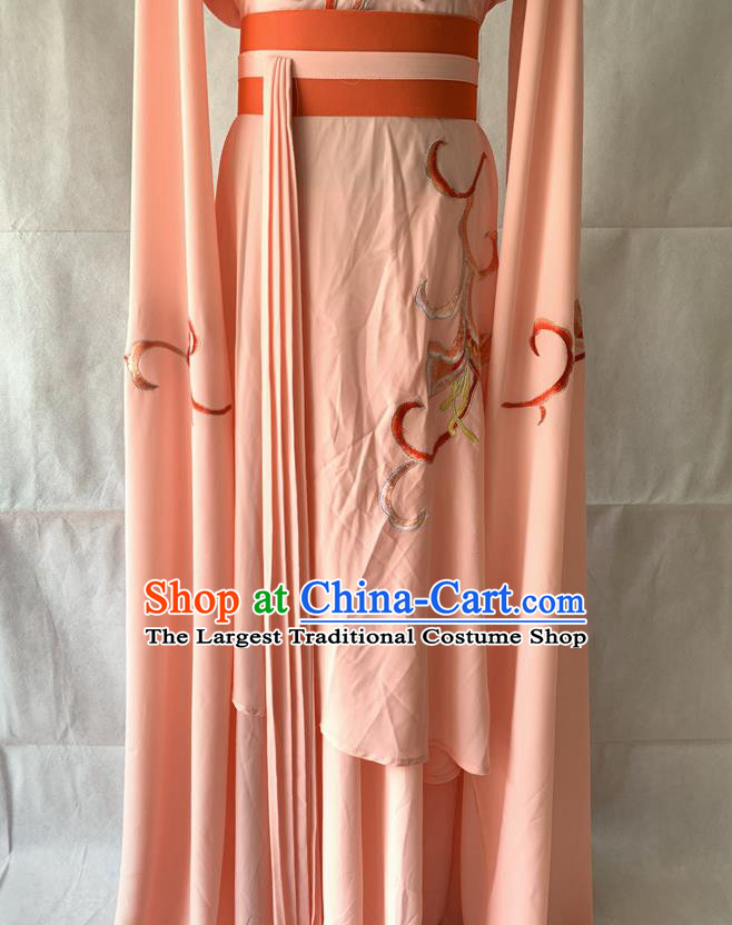 China Traditional Opera Young Beauty Garment Costumes Ancient Fairy Clothing Beijing Opera Palace Lady Orange Dress Outfits