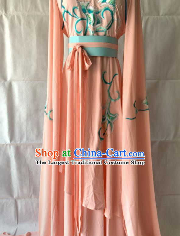 China Ancient Fairy Clothing Beijing Opera Palace Lady Pink Dress Outfits Traditional Opera Young Beauty Garment Costumes