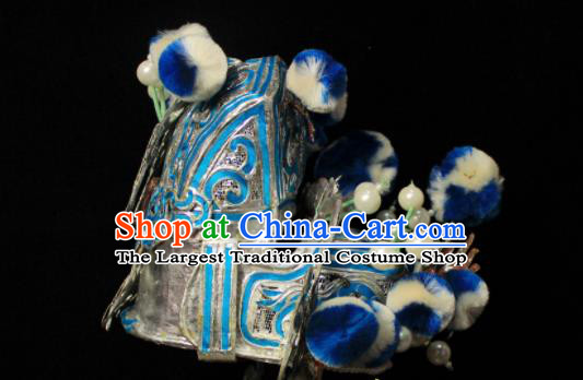 Handmade China Ancient General Hat Peking Opera Swordsman Headdress Beijing Opera Wusheng Helmet Headwear